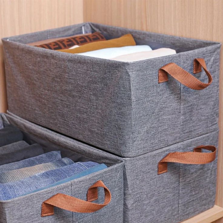 2-Pack 26L Foldable Storage Boxes for Clothes with Handles
