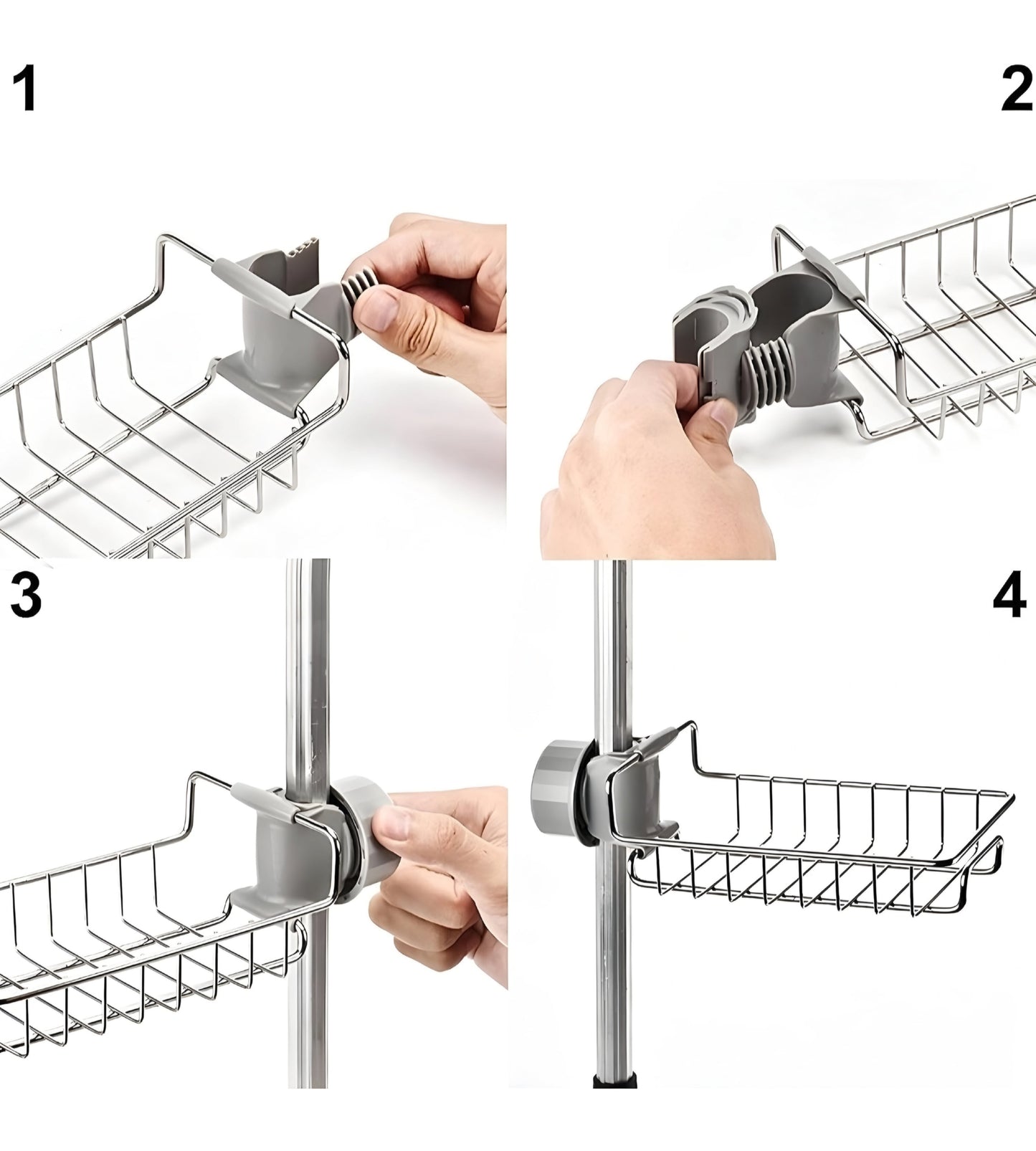 Faucet Sink Caddy-Stainless Steel Sponge & Soap