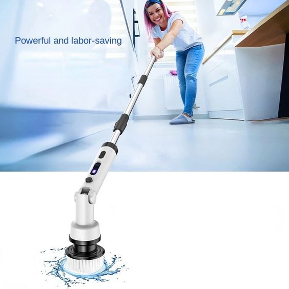 9-in-1 Cordless Electric Spin Scrubber – Powerful Cleaning Brush with Adjustable Extension Rod