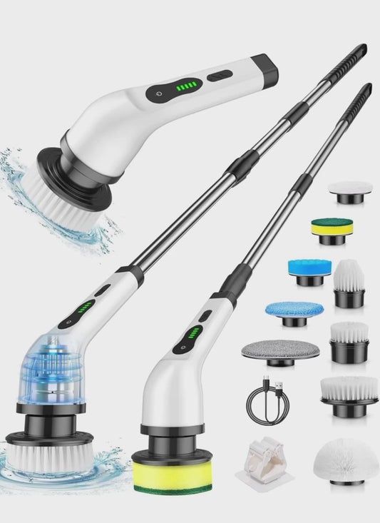 9-in-1 Cordless Electric Spin Scrubber – Powerful Cleaning Brush with Adjustable Extension Rod