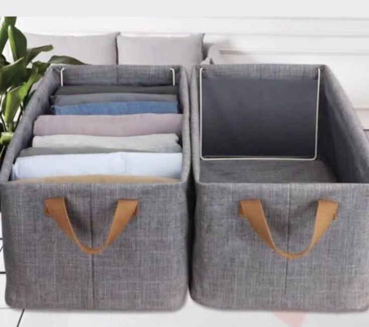 2-Pack 26L Foldable Storage Boxes for Clothes with Handles