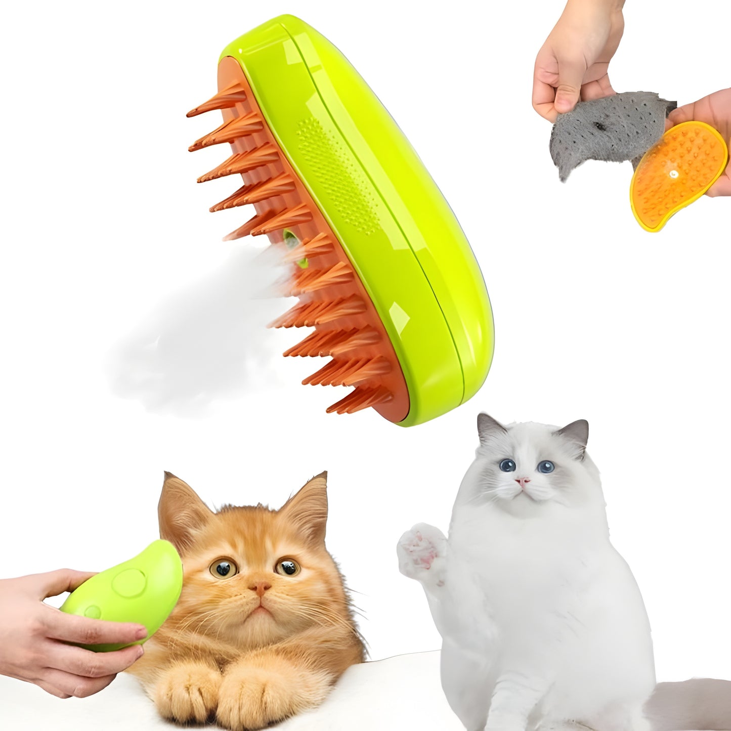 3-in-1 Electric Pet Steamer Brush for Cats & Dogs