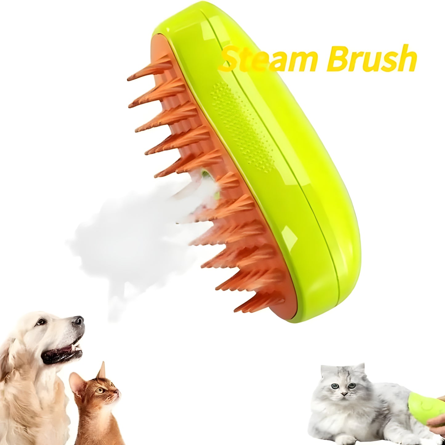 3-in-1 Electric Pet Steamer Brush for Cats & Dogs