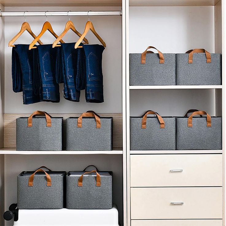 2-Pack 26L Foldable Storage Boxes for Clothes with Handles