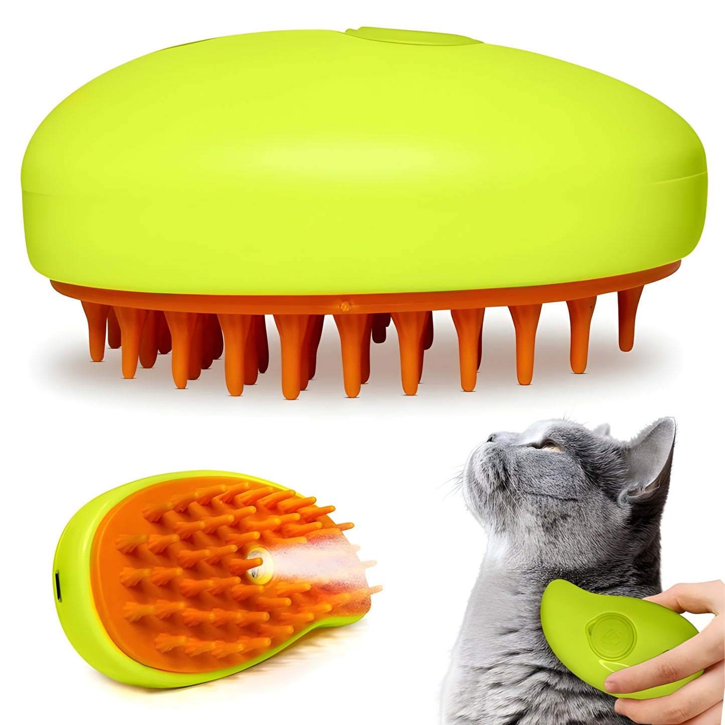 3-in-1 Electric Pet Steamer Brush for Cats & Dogs
