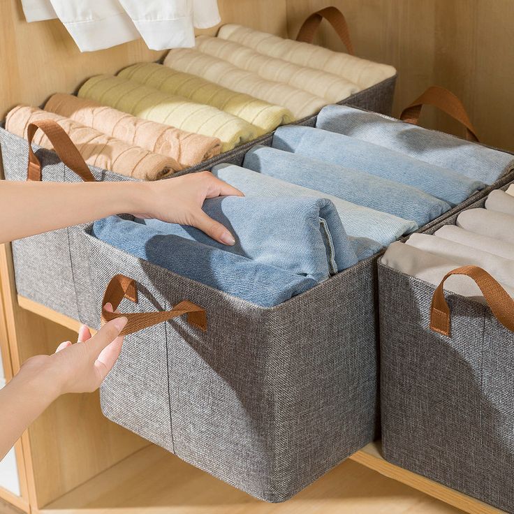 2-Pack 26L Foldable Storage Boxes for Clothes with Handles