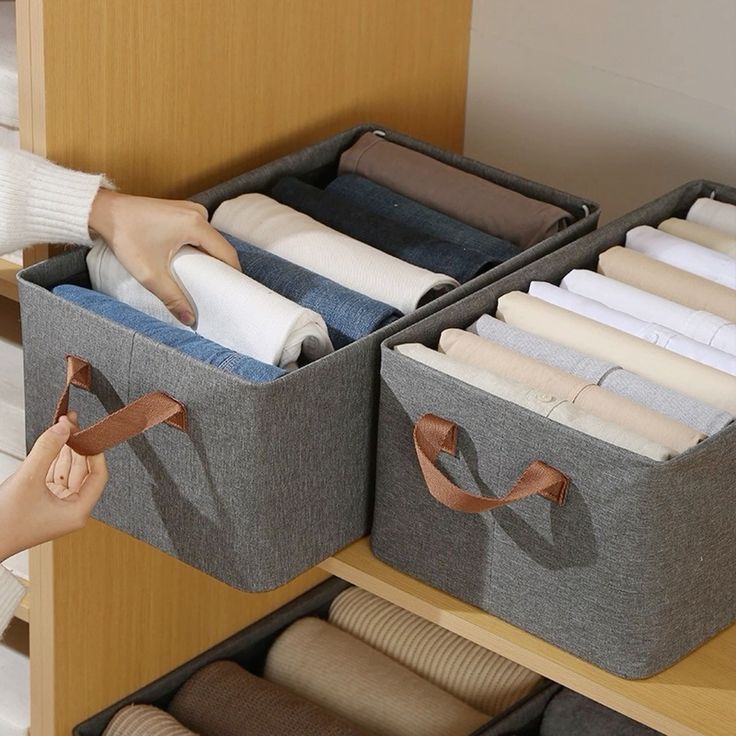 2-Pack 26L Foldable Storage Boxes for Clothes with Handles