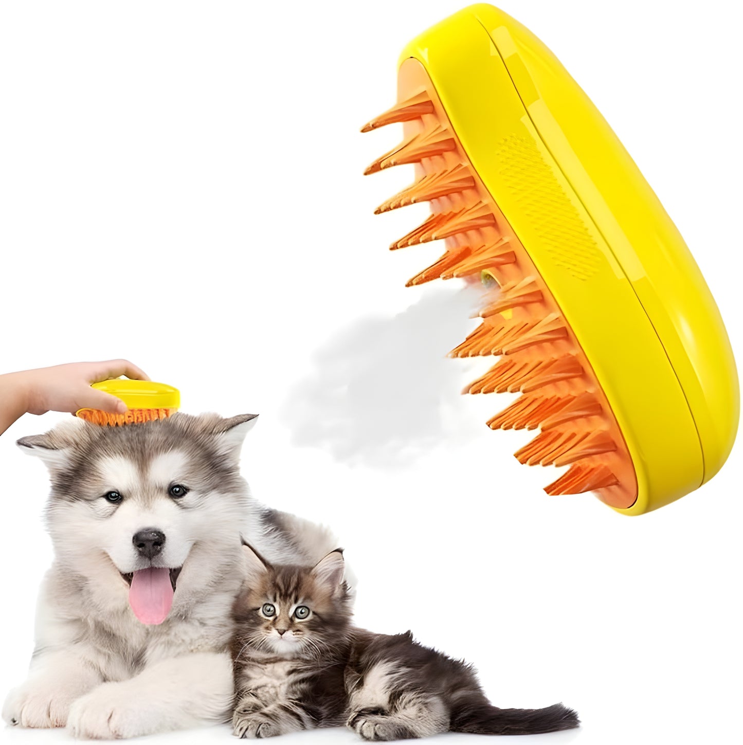 3-in-1 Electric Pet Steamer Brush for Cats & Dogs